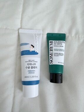 Korean Skin Care Round Lab Cleanser/Some By MI Miracle Cream Bundle